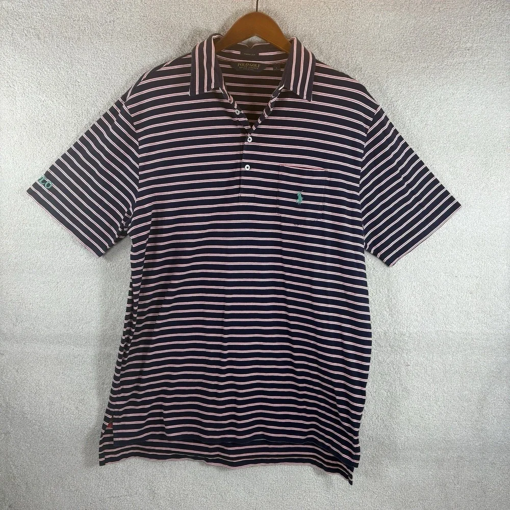 Polo Golf Ralph Lauren‎ Stretch Lisle Polo Short Sleeve Cotton Blend Pony Sz L